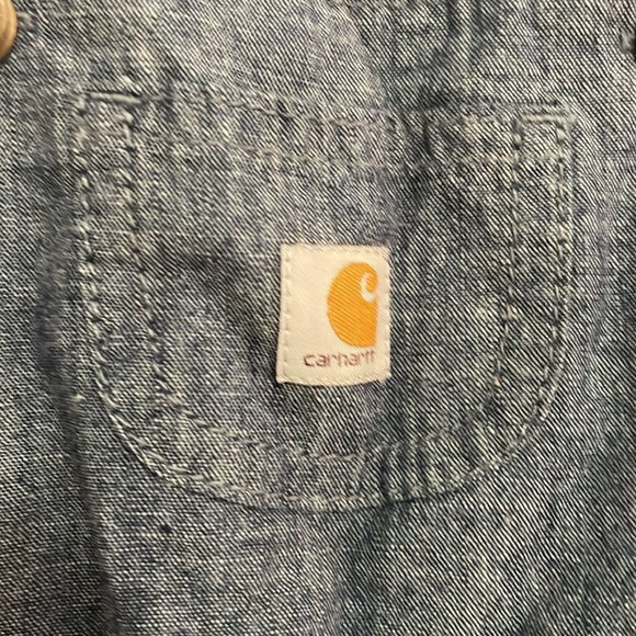 Carhartt denim chambray ruffled overall dress 12 months - Picture 2 of 5